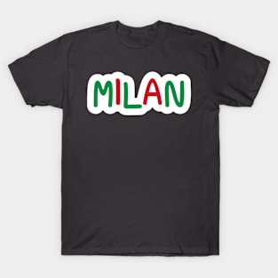 Milan simple text typography T-Shirt